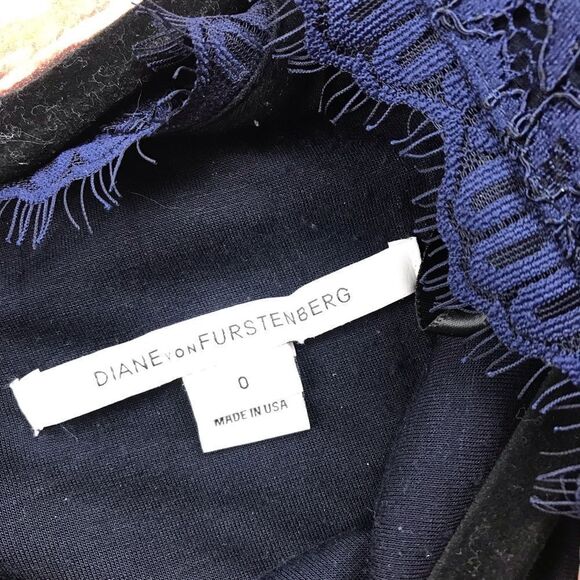 Diane von‎ furstenberg zarita laced dress navy blue - Picture 5 of 9